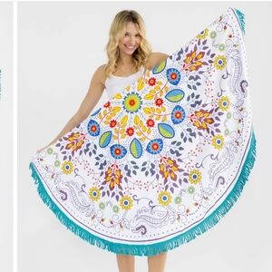 New Floral Fringe Beach Towel